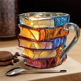 Caneca Única Feita à Mão 3D Felicidade para Amantes da Leitura