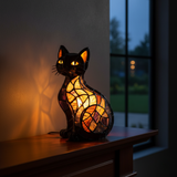 Gato cintilante à meia-noite