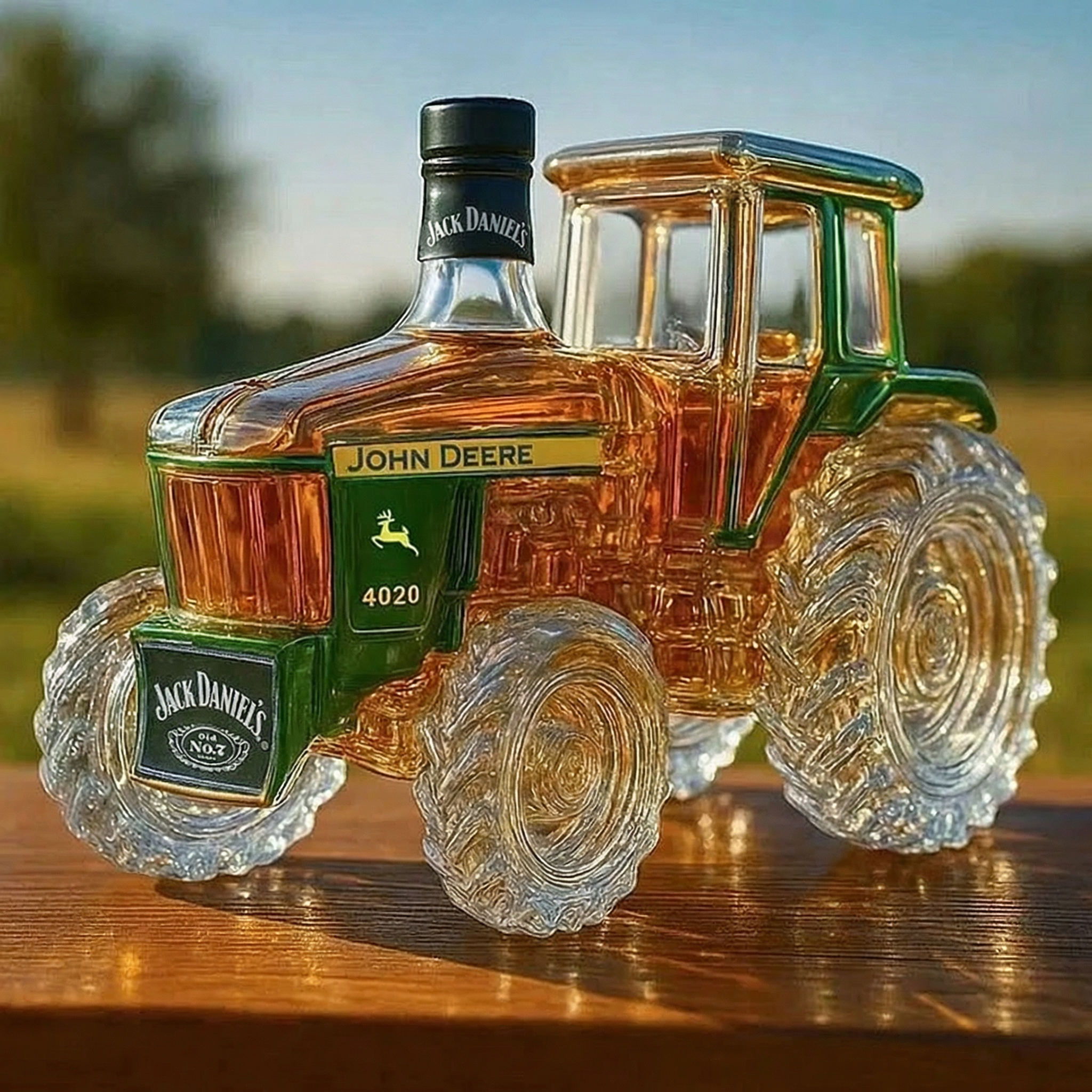 Garrafa de Whisky - Trator John Deere